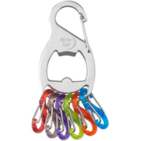 Mousqueton porte-clés avec attache, acier inoxydable, Key Rack S-Biner, Nite Ize Front_Flat