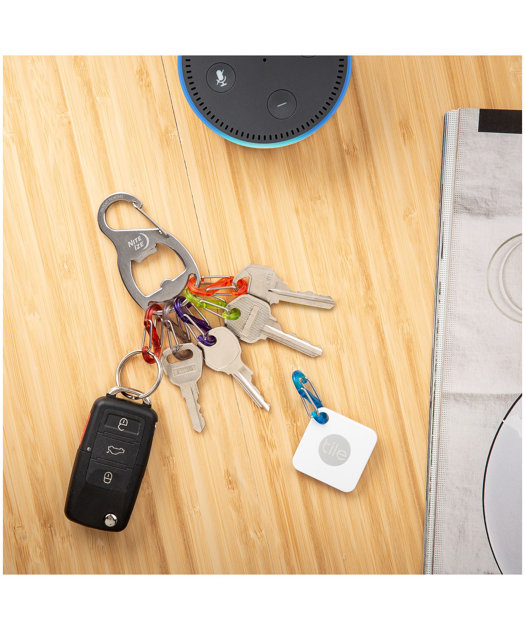 Mousqueton porte-clés avec attache, acier inoxydable, Key Rack S-Biner, Nite Ize Composite_or_Mixed