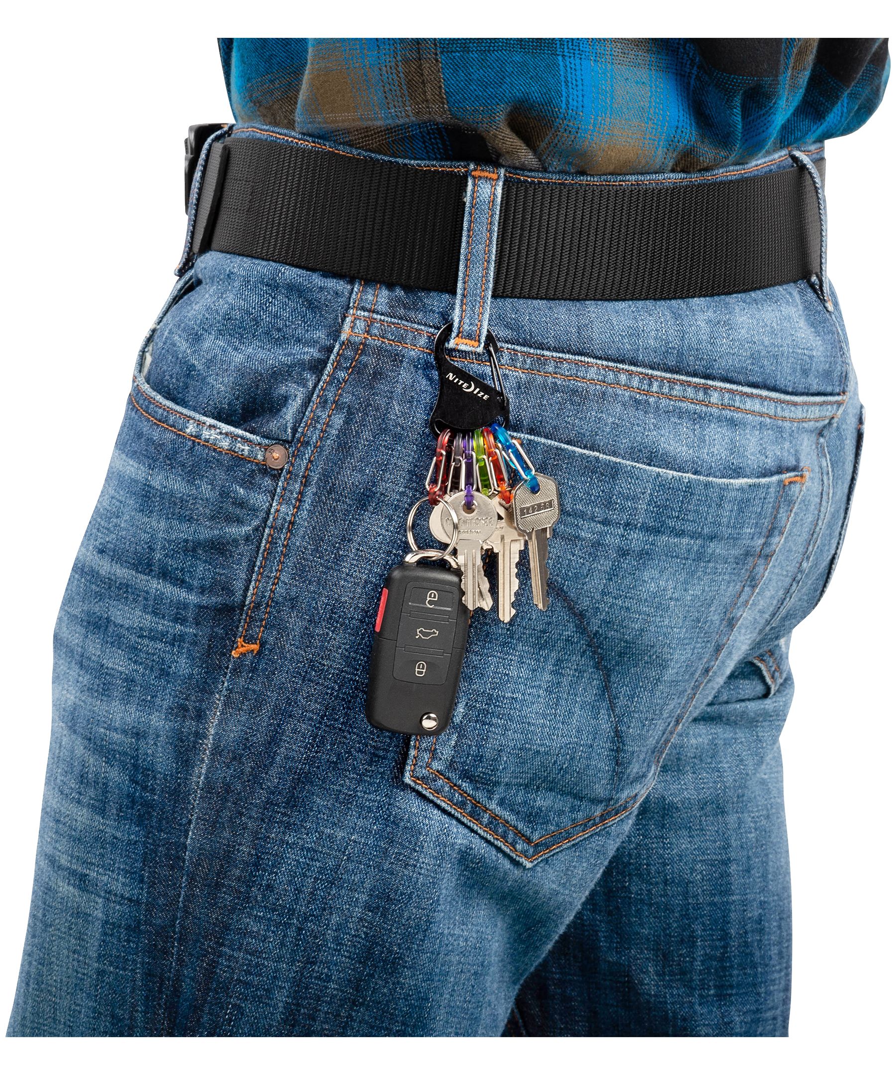 Porte-Clés Organisateur Nite Ize Avec 6 S-Biners Colorés - Mousqueton Acier Inoxydable Noir
