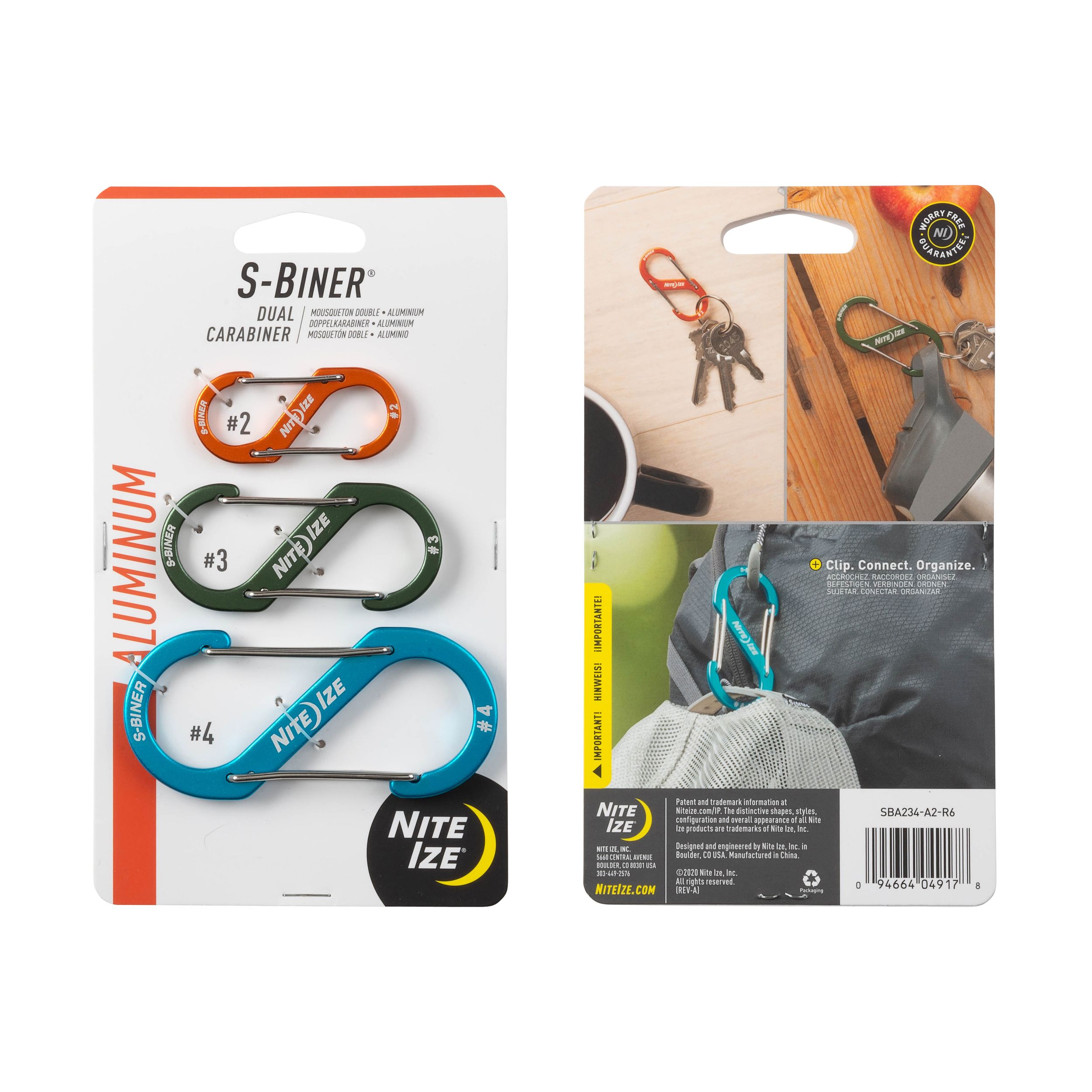 Nite Ize S-Biner Aluminum Dual Carabiner - 3 pk Assorted Composite_or_Mixed