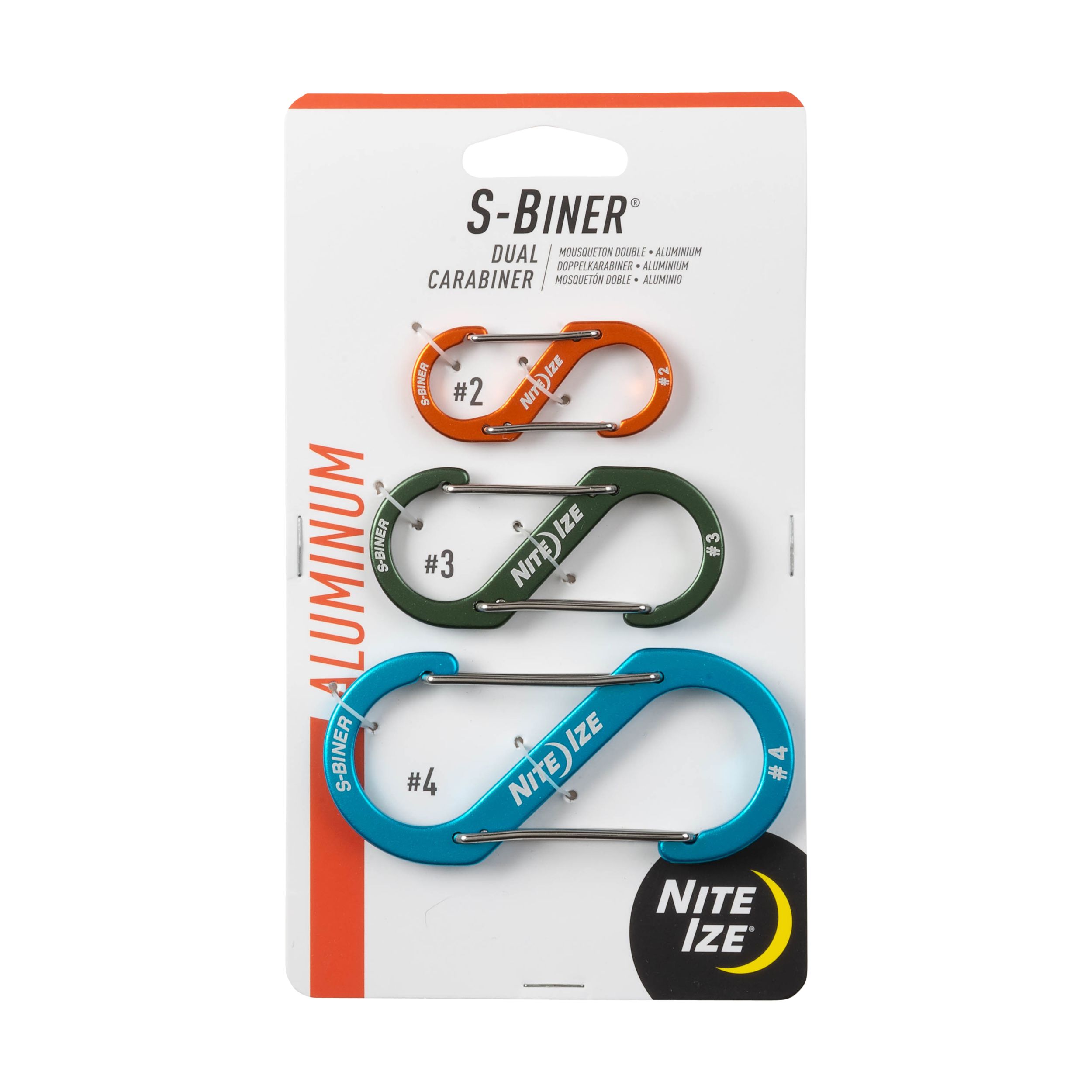 Nite Ize S-Biner Aluminum Dual Carabiner - 3 pk Assorted Front_Flat