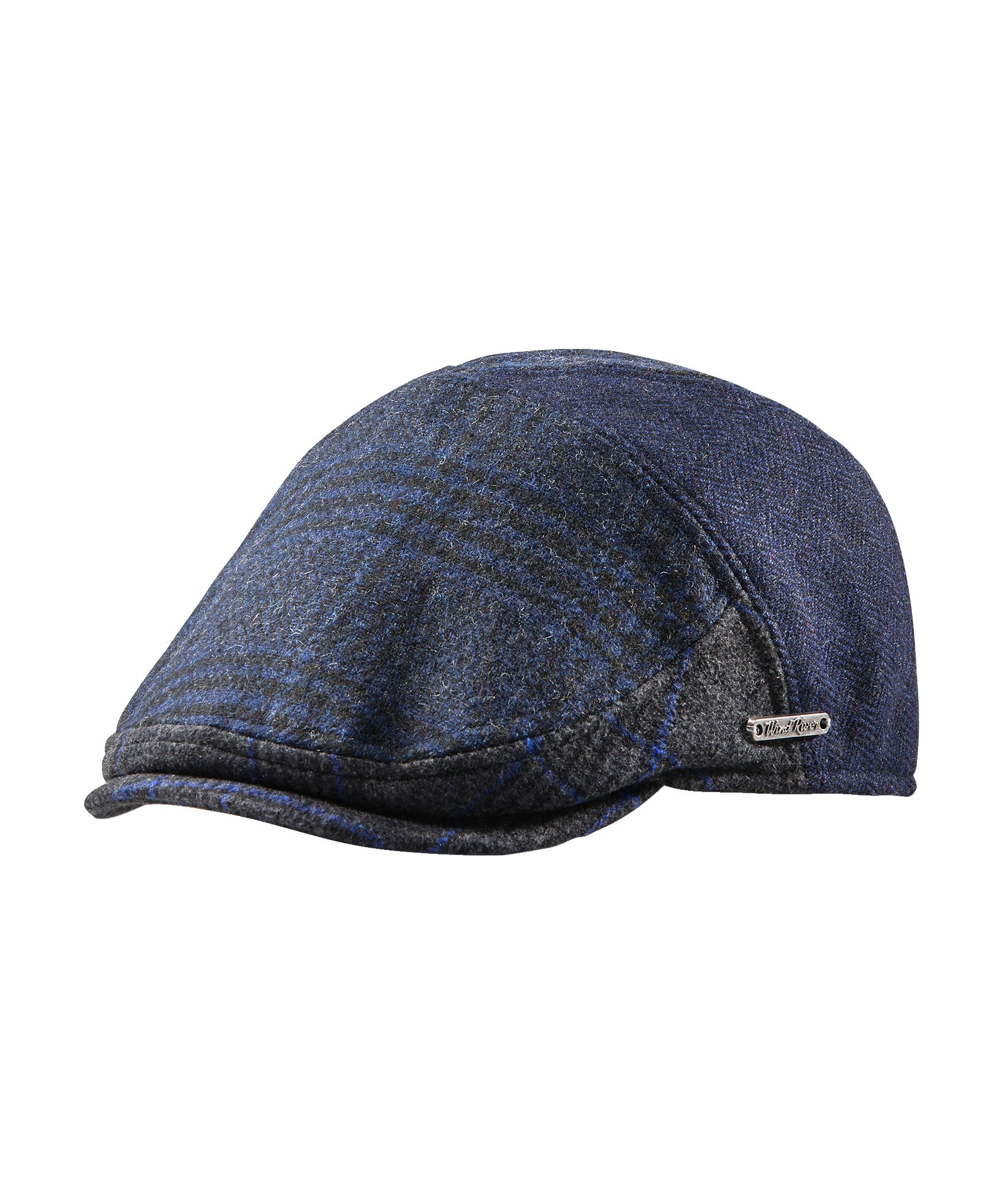 Casquette plate en mélange de laine avec oreillettes pour hommes, WindRiver