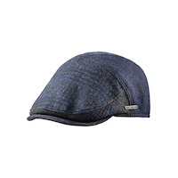WindRiver Men's Wool Blend Flat Cap with Ear Flaps Front_Angled_Left