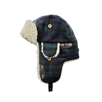 Chapeau aviateur en mélange de laine à bordure en sherpa pour hommes, WindRiver Side_Left