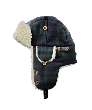 Chapeau aviateur en mélange de laine à bordure en sherpa pour hommes, WindRiver