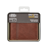 Portefeuille en cuir au fini antique avec porte-carte d’identité amovible, Dakota Front_Flat