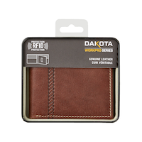Dakota WorkPro Series Antique Billfold Pullout ID Leather Wallet Front_Flat