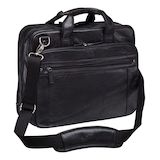 Mancini Arizona Double Compartment Briefcase Front_Three_Fourths_Angled_Right