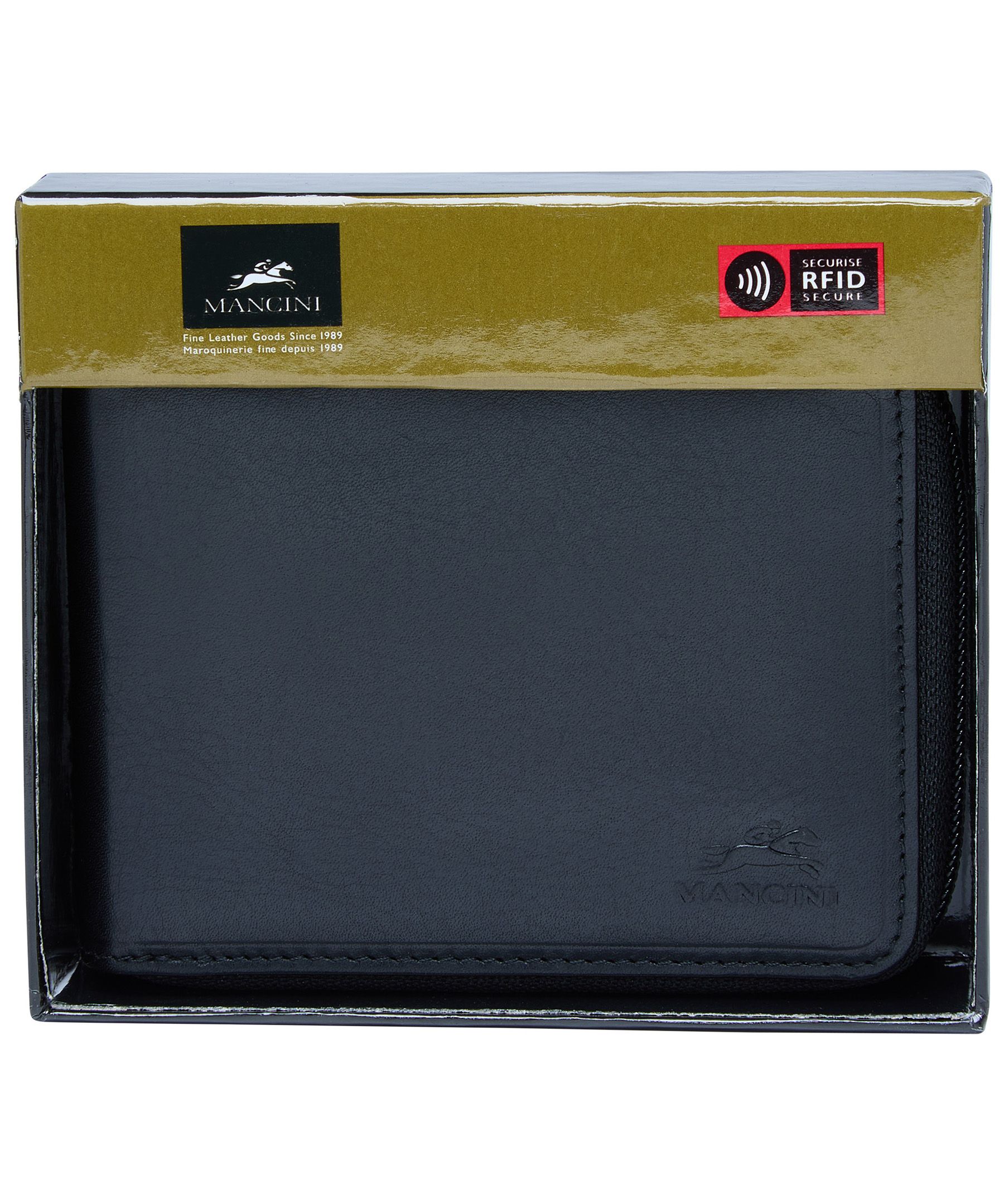 Mancini Boulder Zippered Wallet with Removable Passcase
