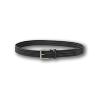 Ceinture extensible en cuir tressé retravaillé pour hommes, Denver Hayes Front_Elevated