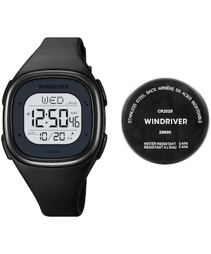 WindRiver Square Face Digital Watch - Black
