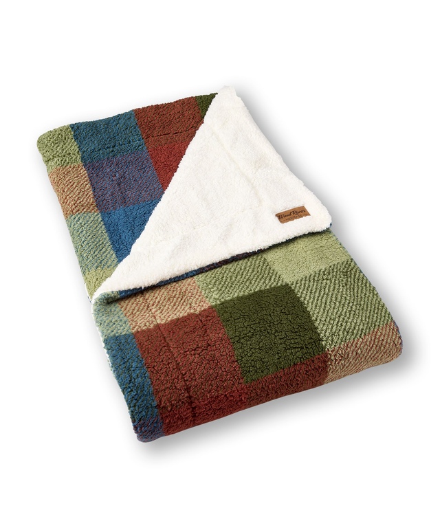 Couverture en sherpa double à carreaux, Heritage, WindRiver Composite_or_Mixed