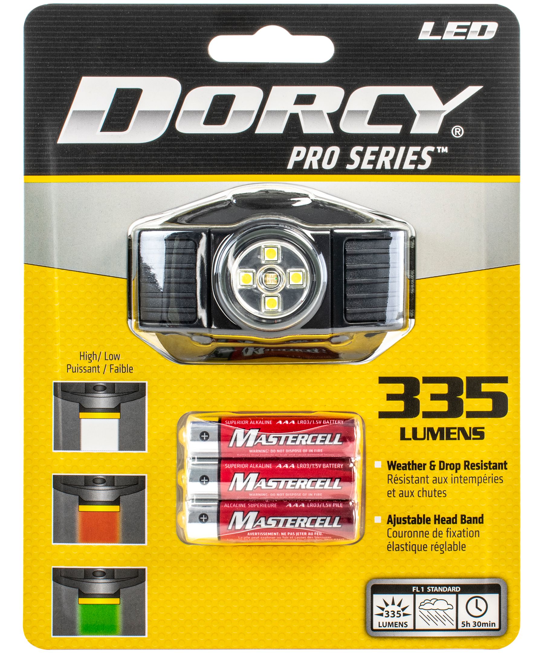 Dorcy 335 Lumens Lightweight Spot Beam Headlamp Front_Flat