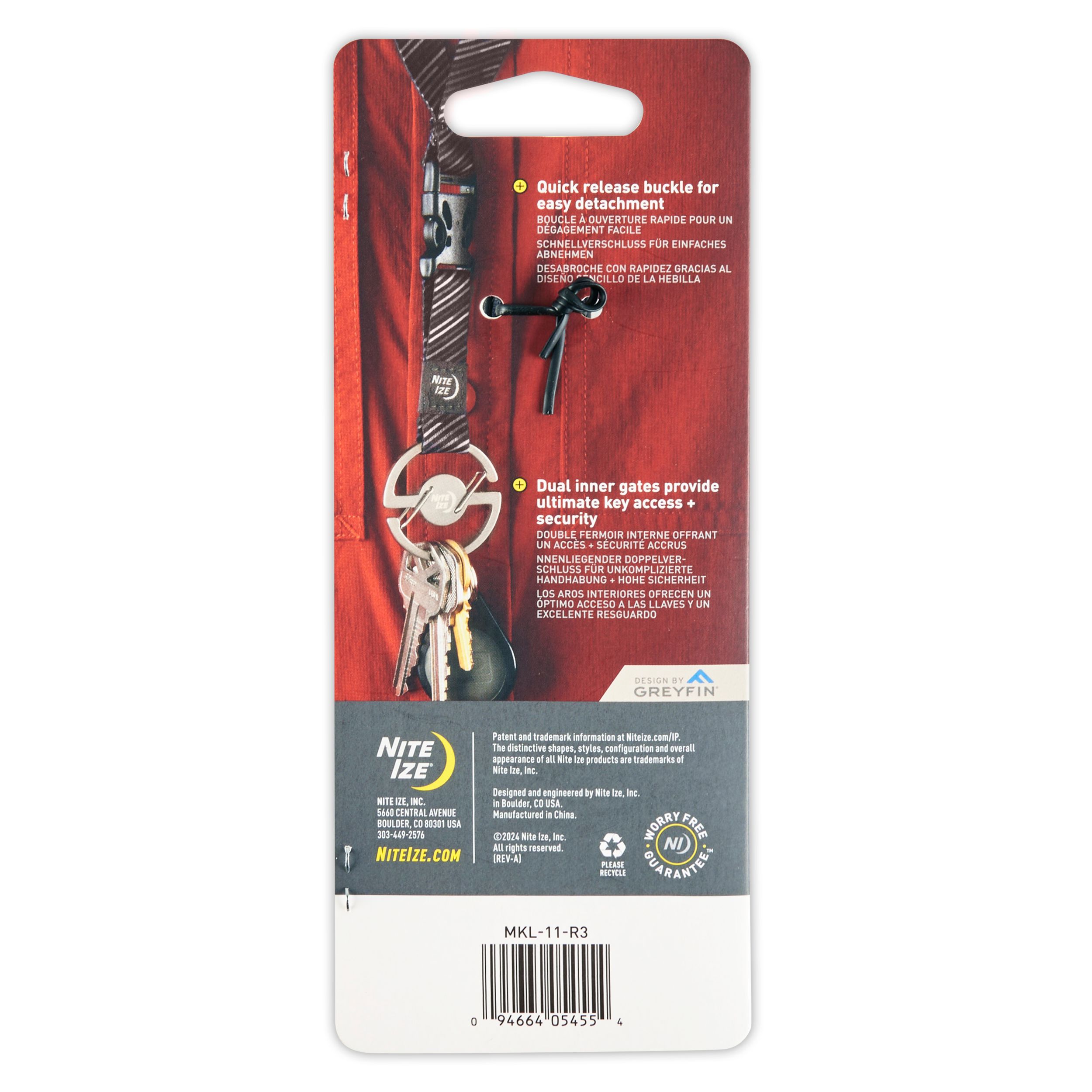 Cordon détachable pour clés, MedallionMC, Nite Ize Back_Flat