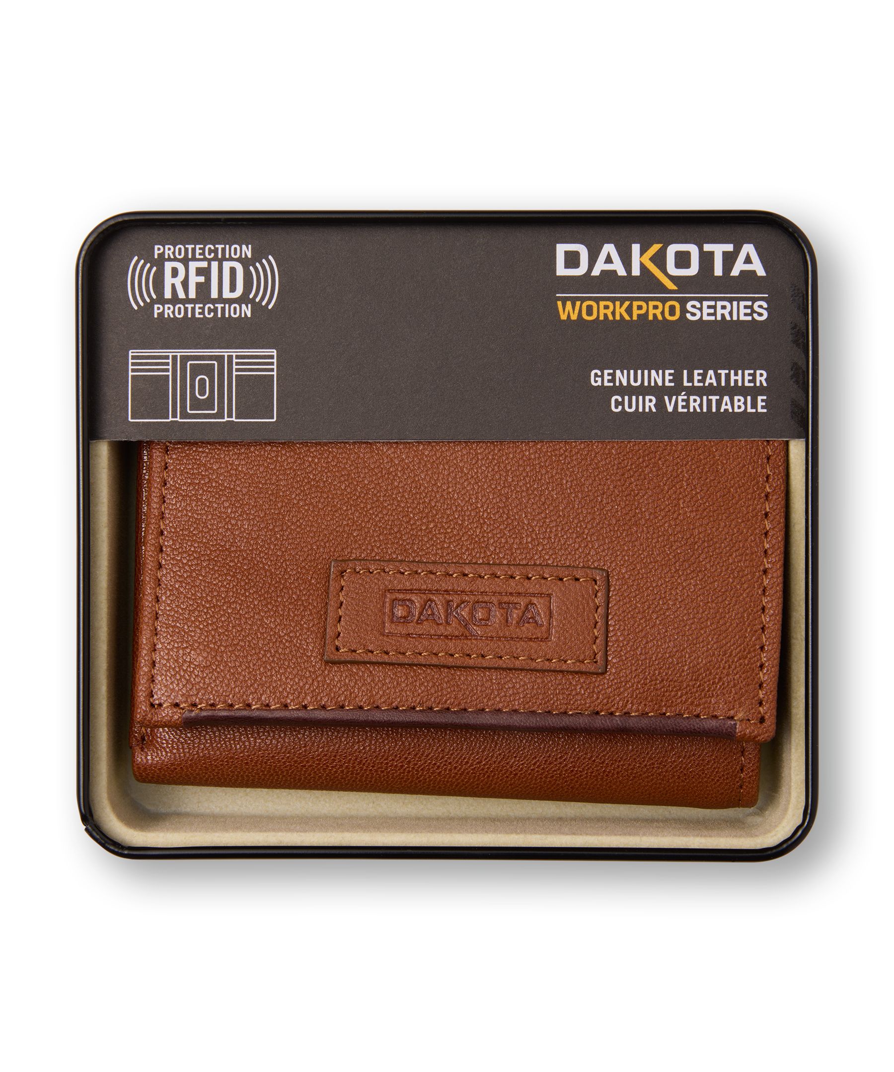 Portefeuille à trois volets, Grant, Dakota Front_Flat