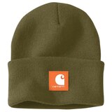 Bonnet en tricot avec écusson en caoutchouc, Carhartt Front_Flat