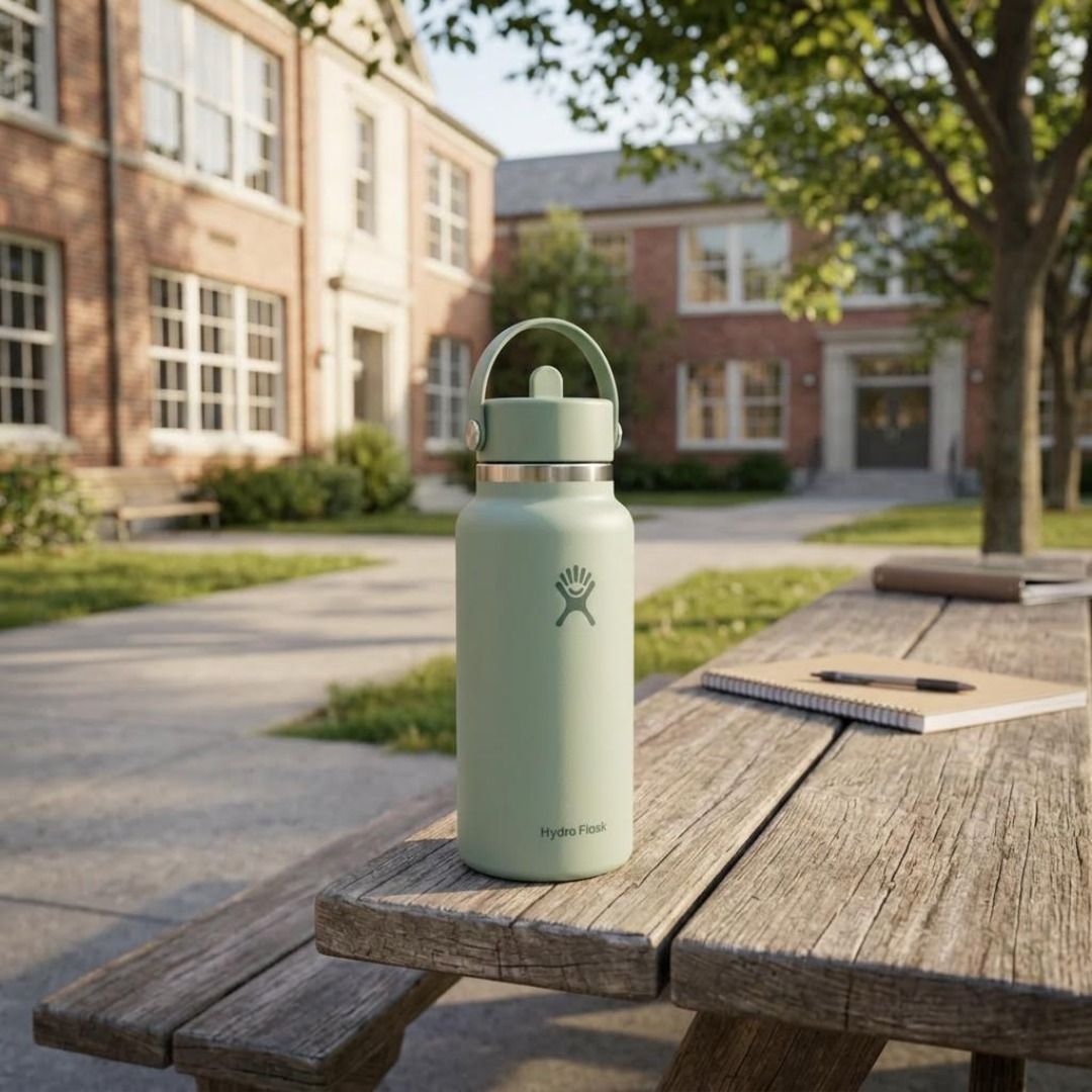 Bouteille à goulot large et bouchon avec paille rétractable, 32&nbsp;oz, Hydro Flask