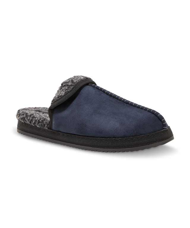 Pantoufles mules en faux suède doublé de sherpa pour hommes, WindRiver