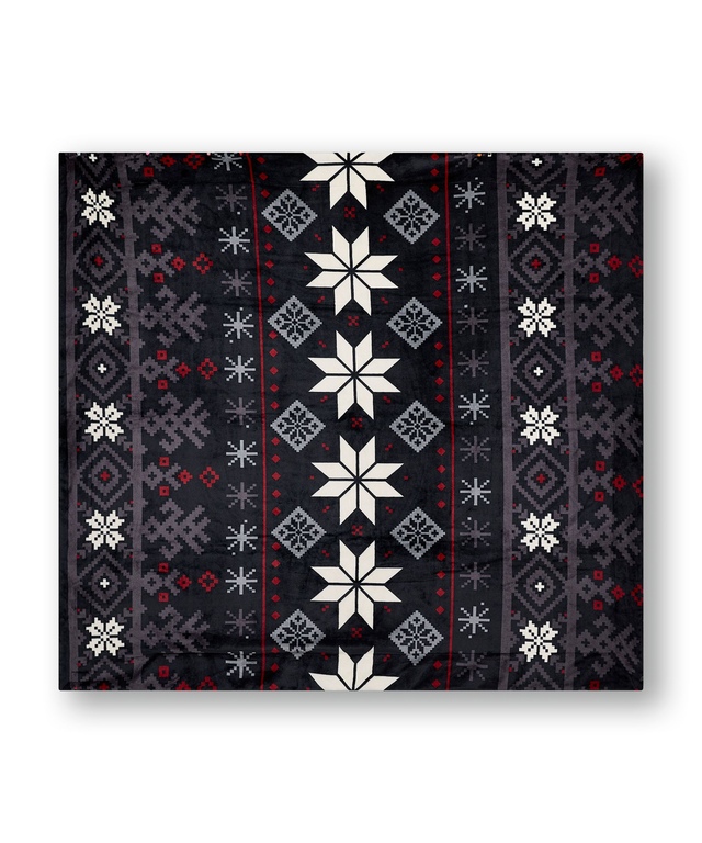 WindRiver Heritage Snowflake Sherpa Blanket Overhead_Flat