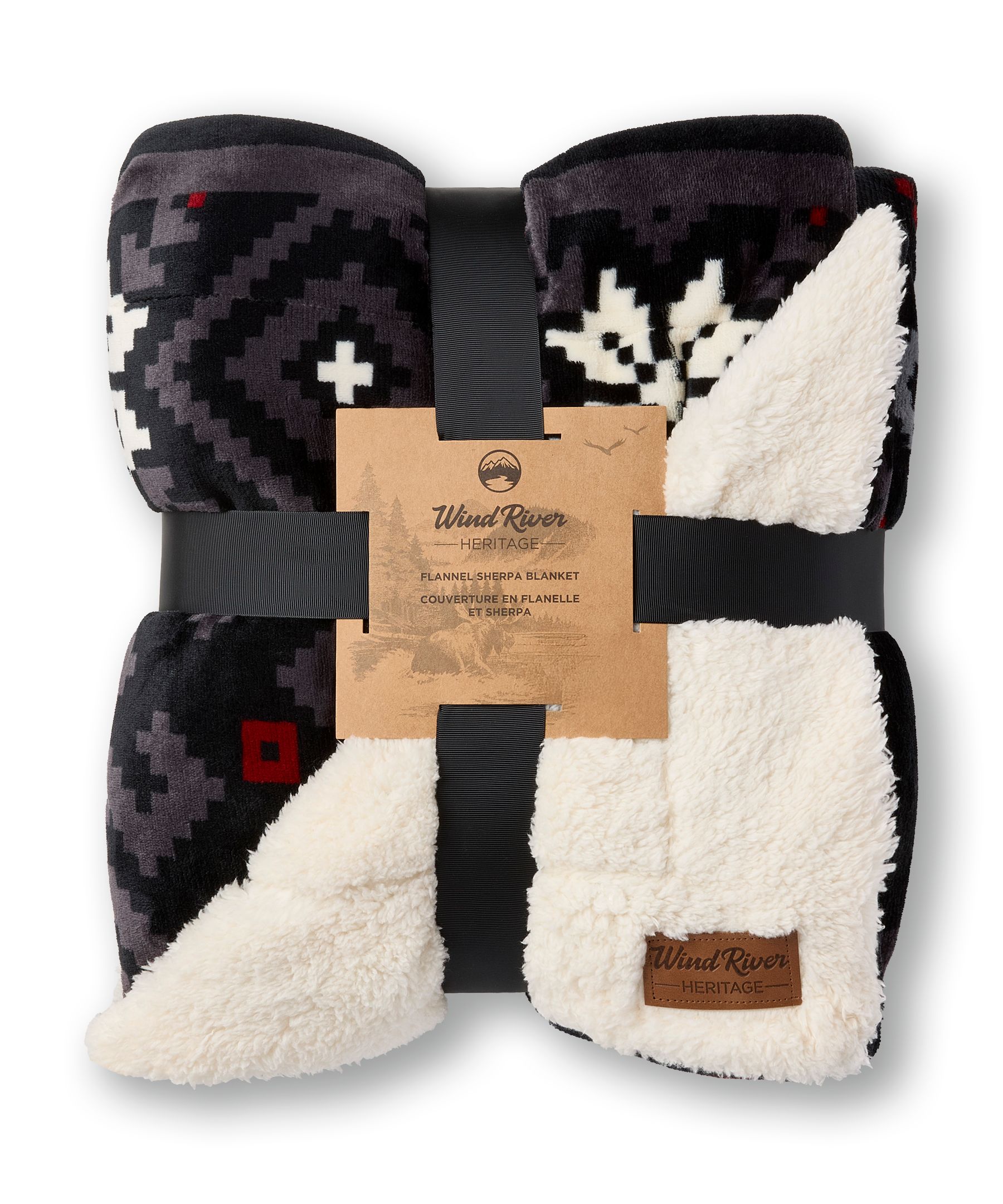 WindRiver Heritage Snowflake Sherpa Blanket Front_Flat