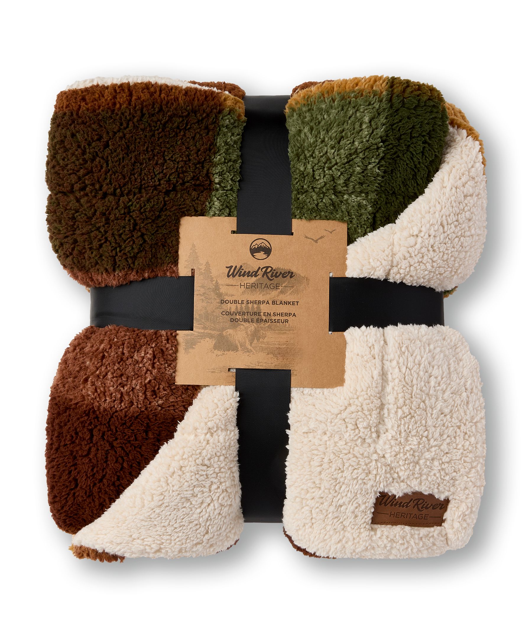 Couverture en sherpa à carreaux, Heritage, WindRiver Front_Flat