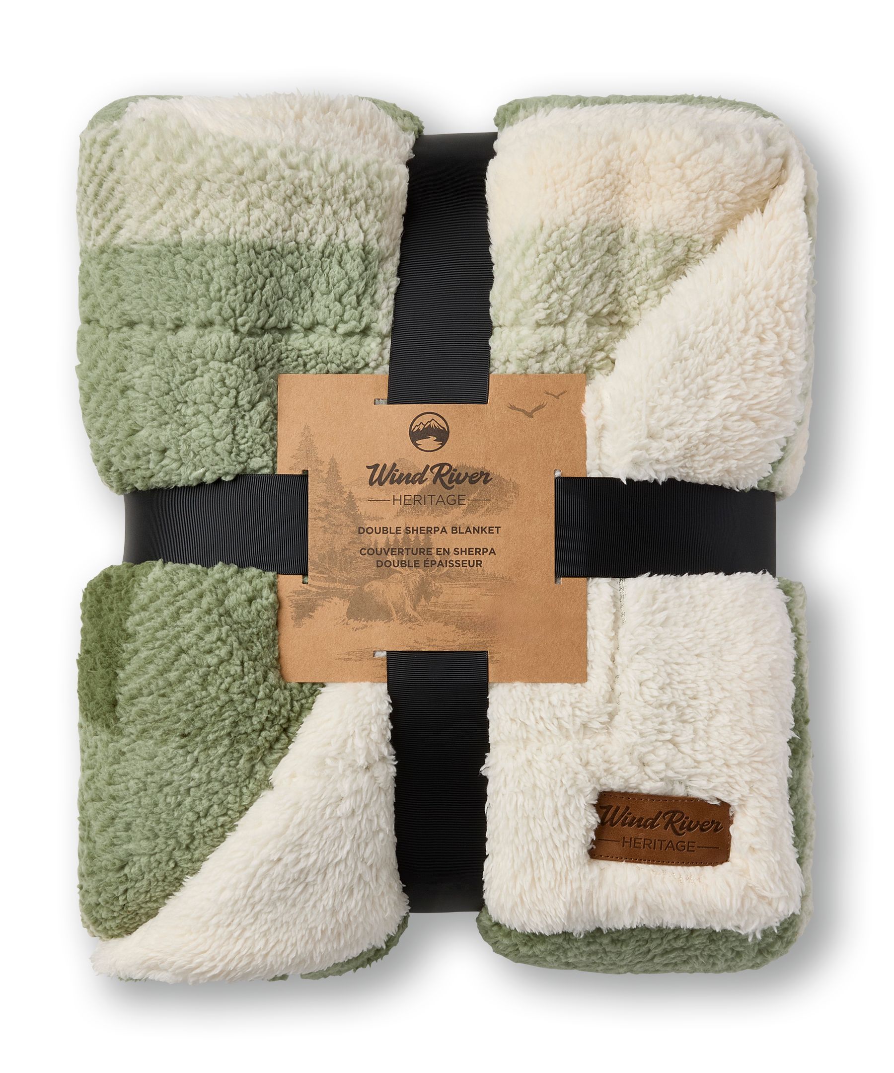 Couverture en sherpa à carreaux, Heritage, WindRiver Front_Flat
