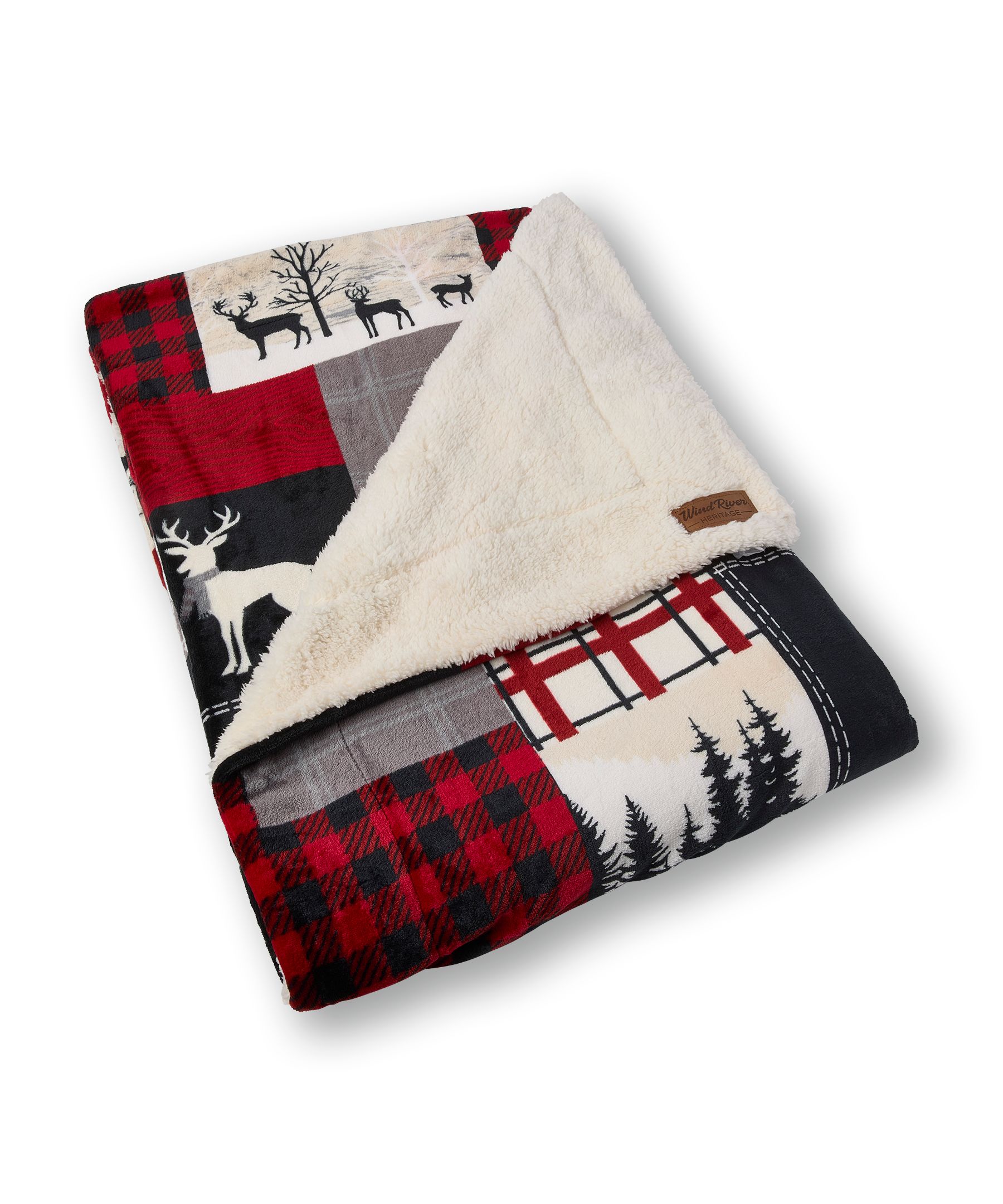 Couverture en sherpa à motif en mosaïque, Heritage, WindRiver Composite_or_Mixed