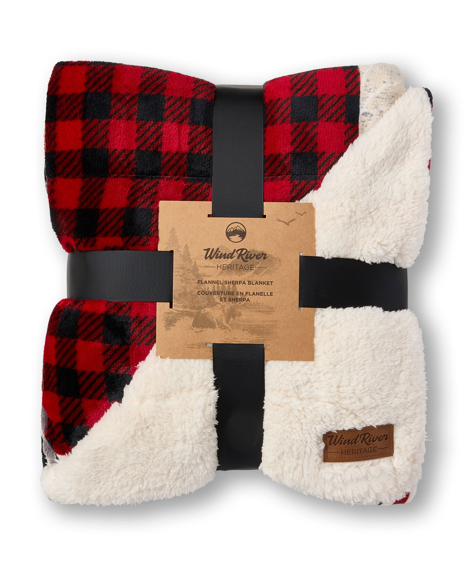 Couverture en sherpa à motif en mosaïque, Heritage, WindRiver Front_Flat