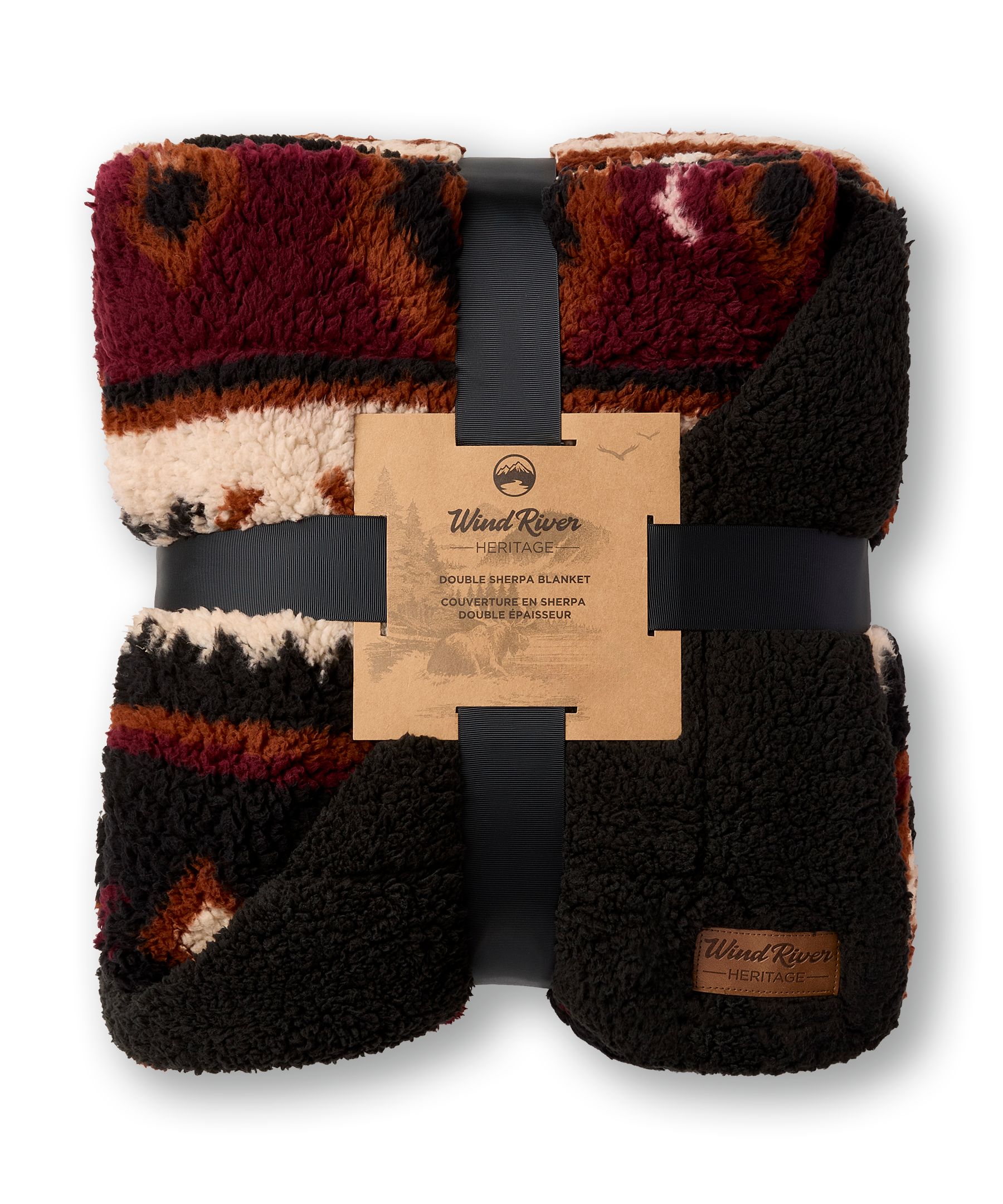 Couverture en sherpa à imprimé aztèque, Heritage, WindRiver Front_Flat