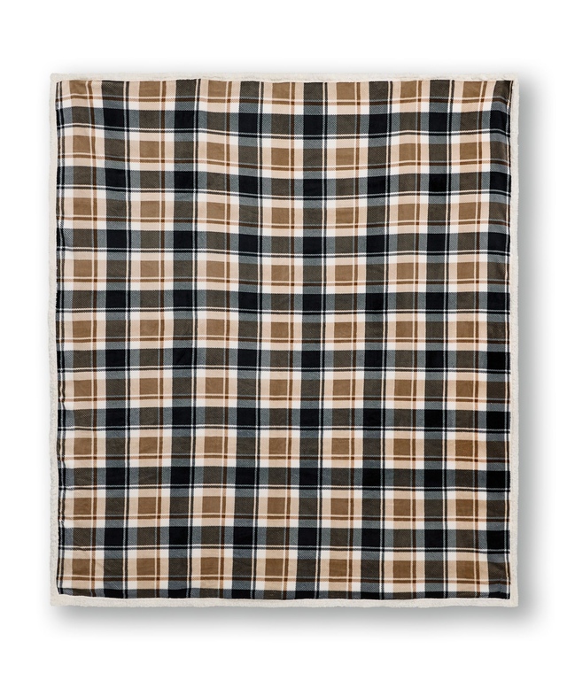 WindRiver Heritage Plaid Sherpa Blanket Overhead_Flat