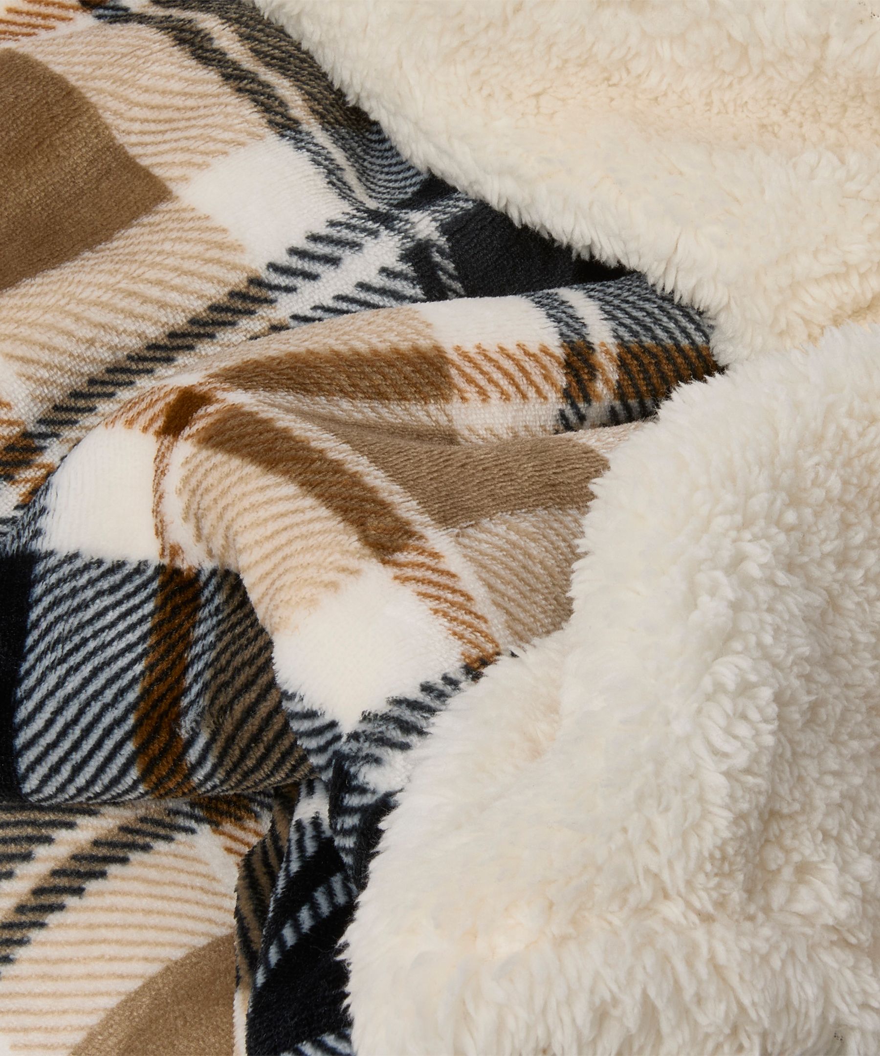 Couverture en sherpa à carreaux, Heritage, WindRiver CloseUp