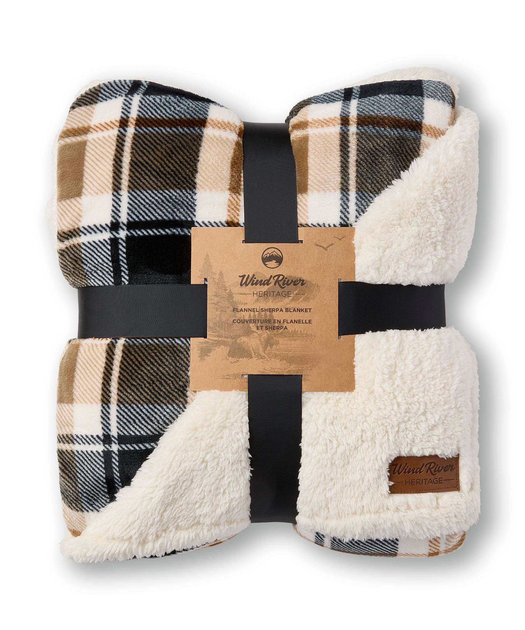 Couverture en sherpa à carreaux, Heritage, WindRiver Front_Flat