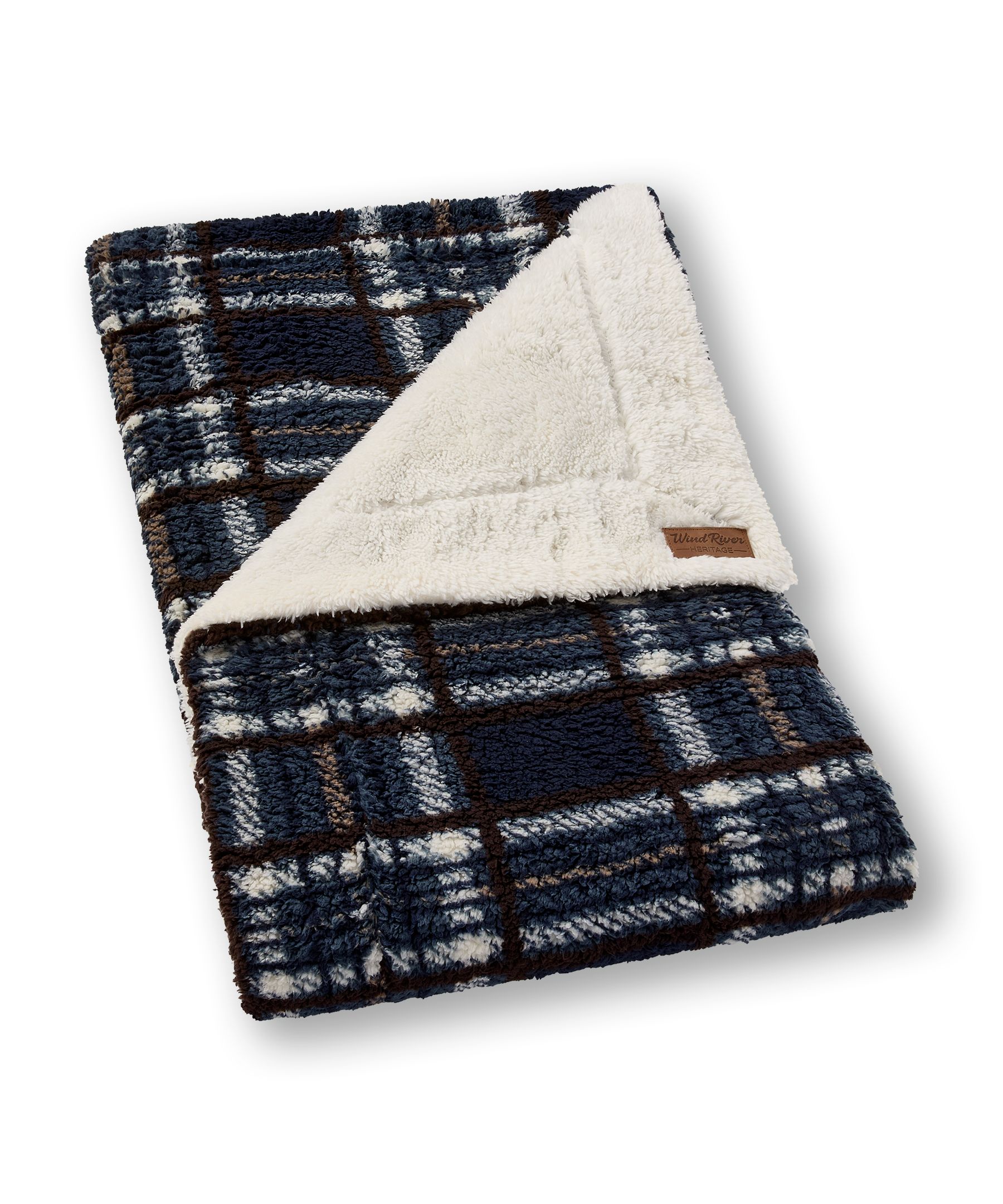 Couverture en sherpa à carreaux, Heritage, WindRiver Overhead_Plunge