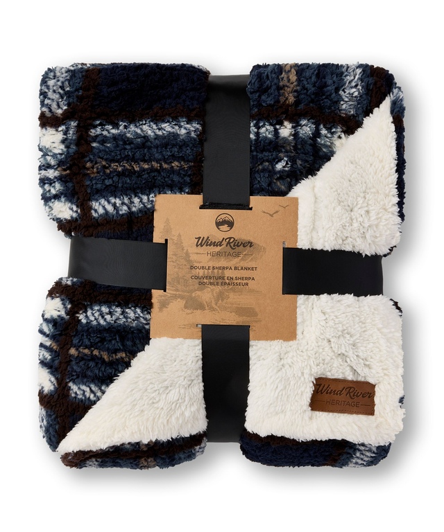 Couverture en sherpa à carreaux, Heritage, WindRiver Front_Flat