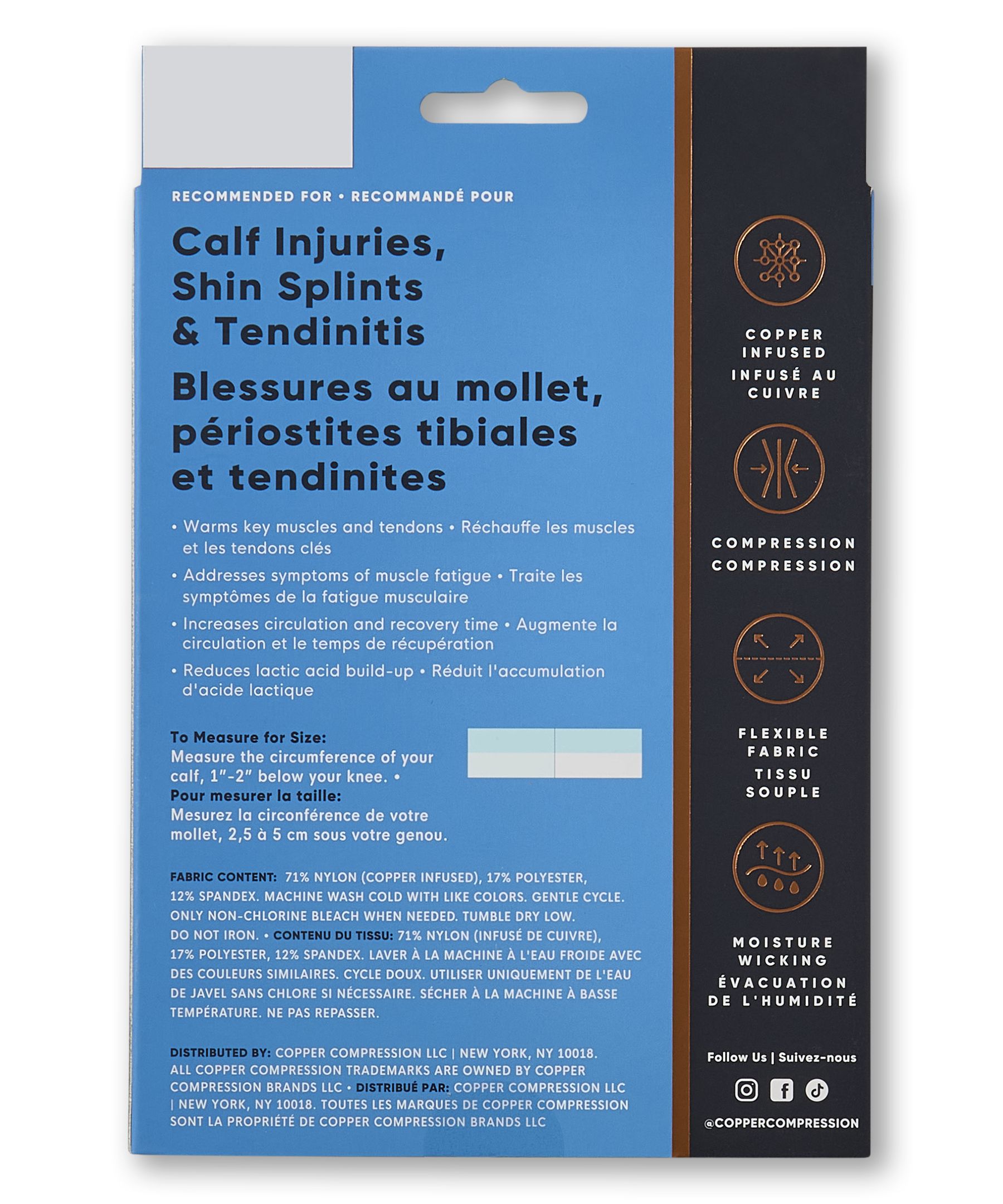 Manchon pour mollet pour hommes, Copper Compression