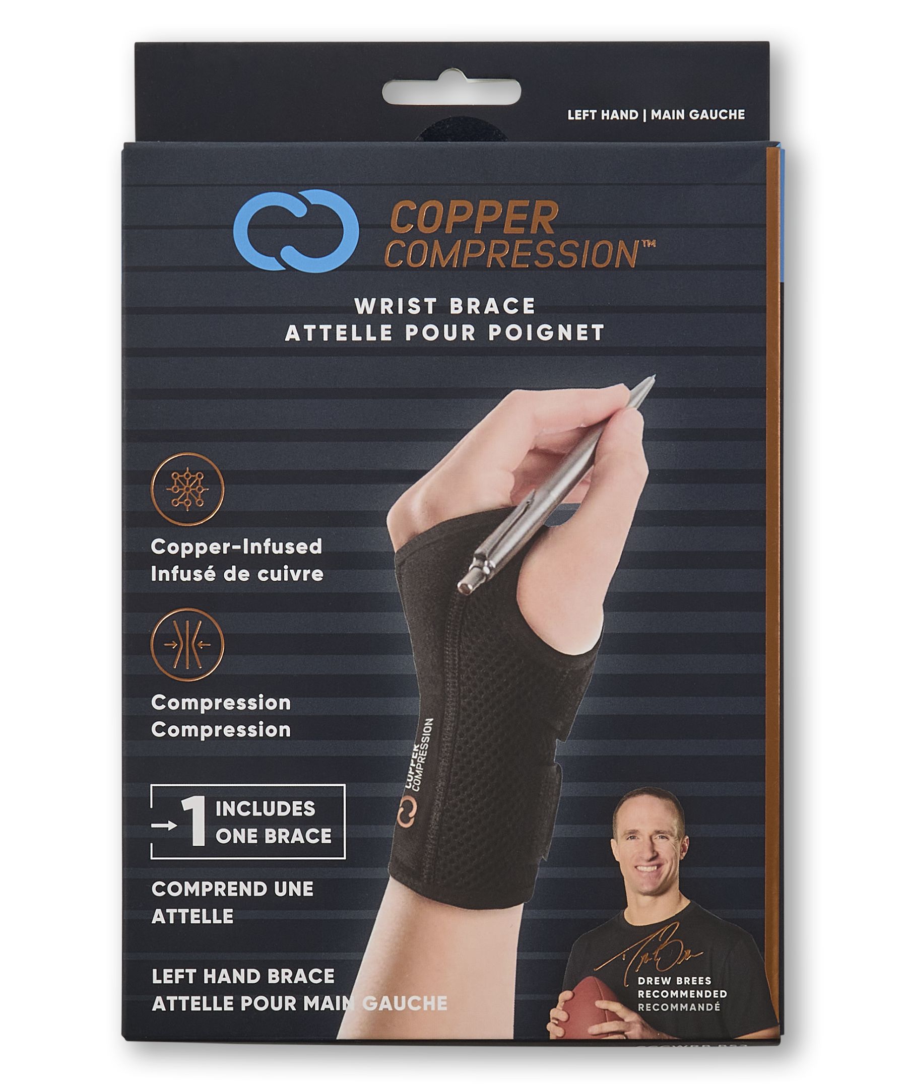 Attelle pour poignet pour hommes, Copper Compression