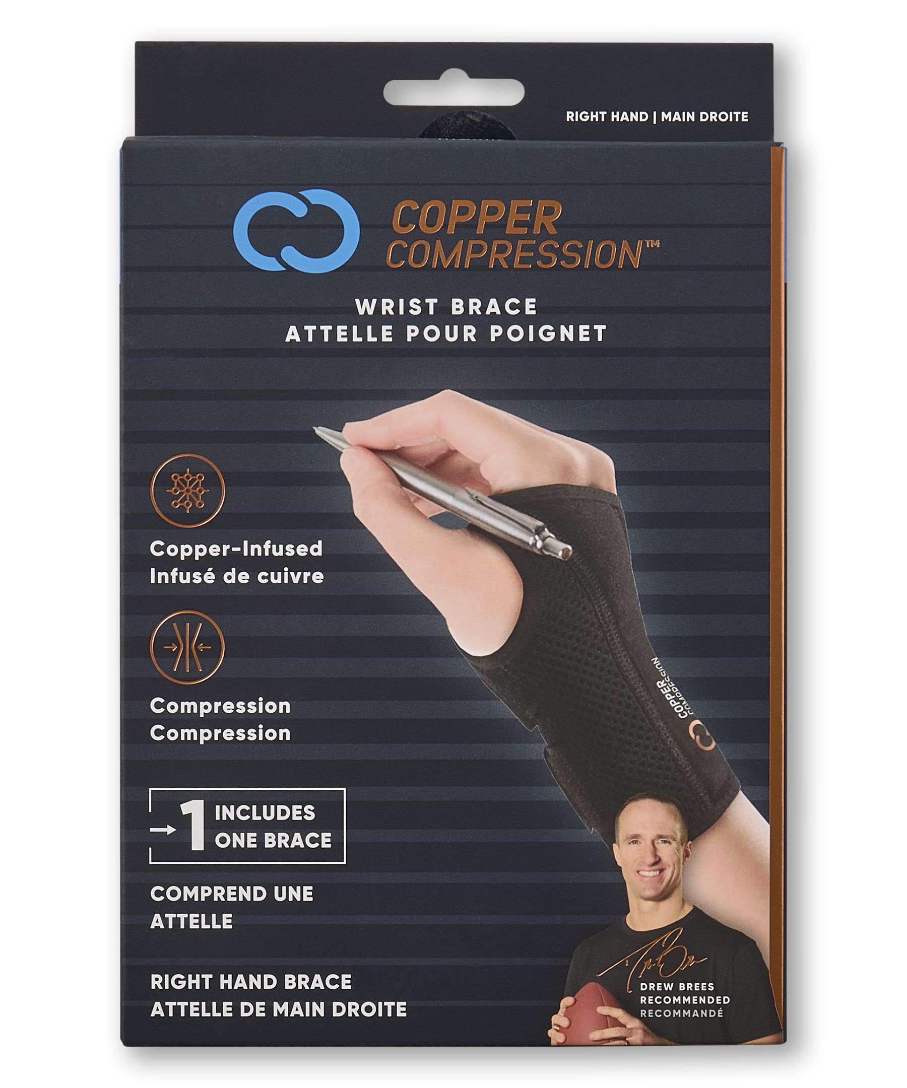 Attelle pour poignet pour hommes, Copper Compression