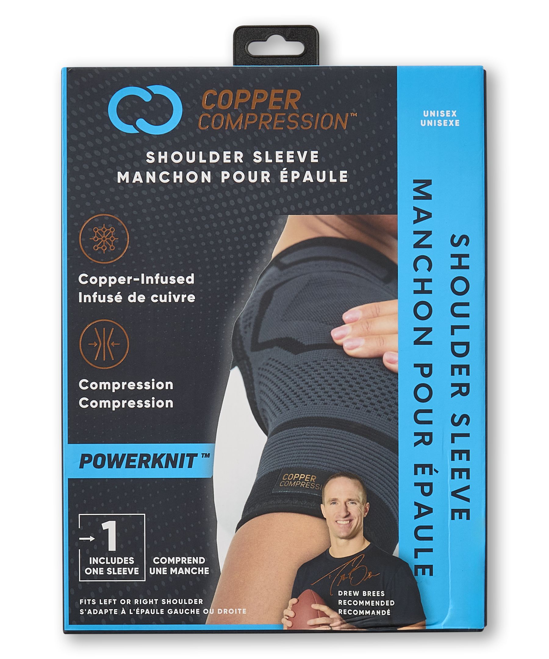 Manchon pour épaule pour hommes, Powerknit, Copper Compression