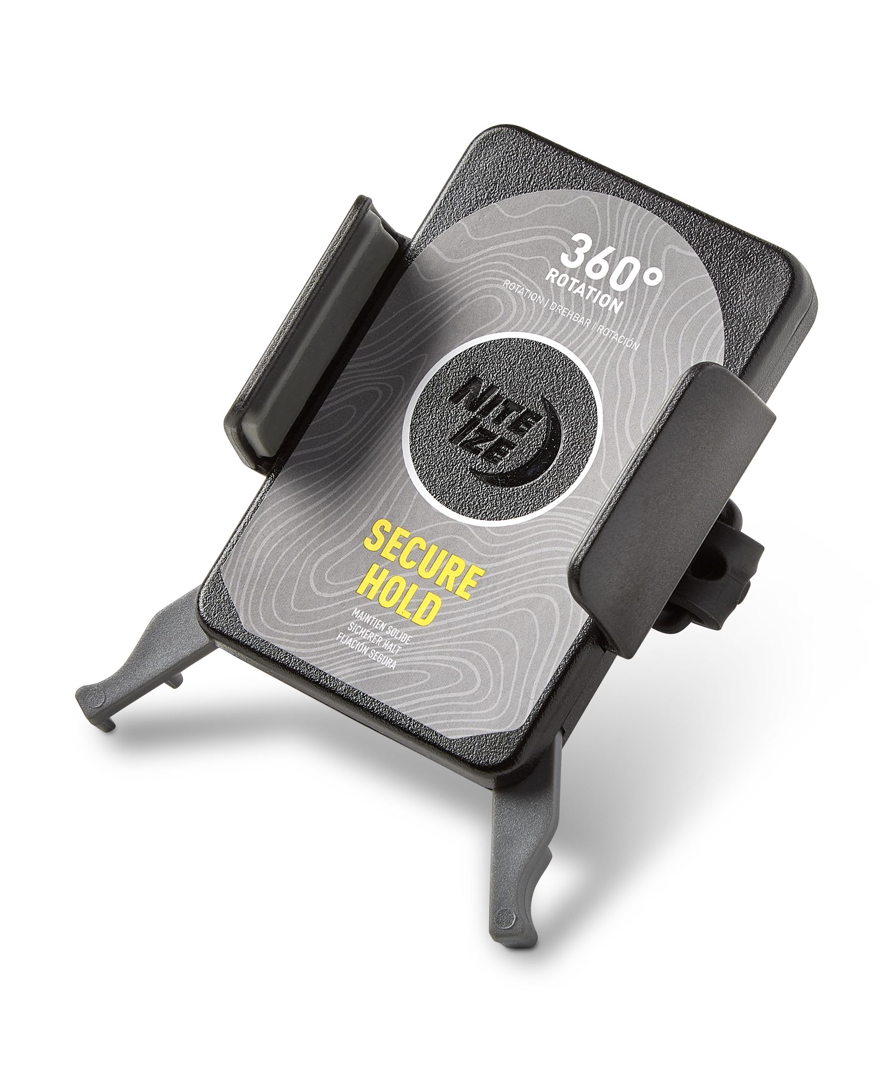Dispositif rotatif de fixation Squeeze pour téléphone intelligent, Nite Ize Front_Angled_Left