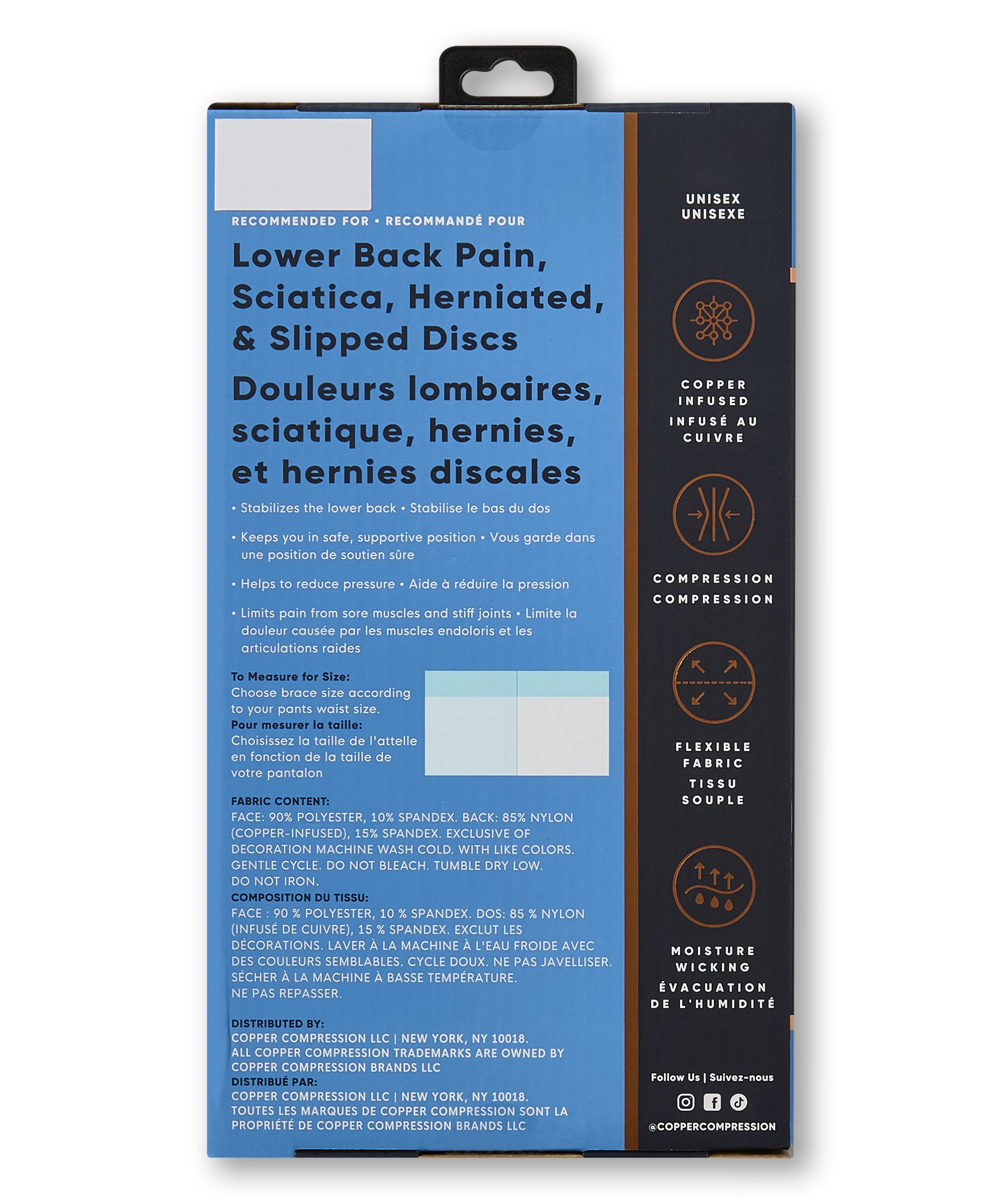 Copper Compression Recovery Back Brace