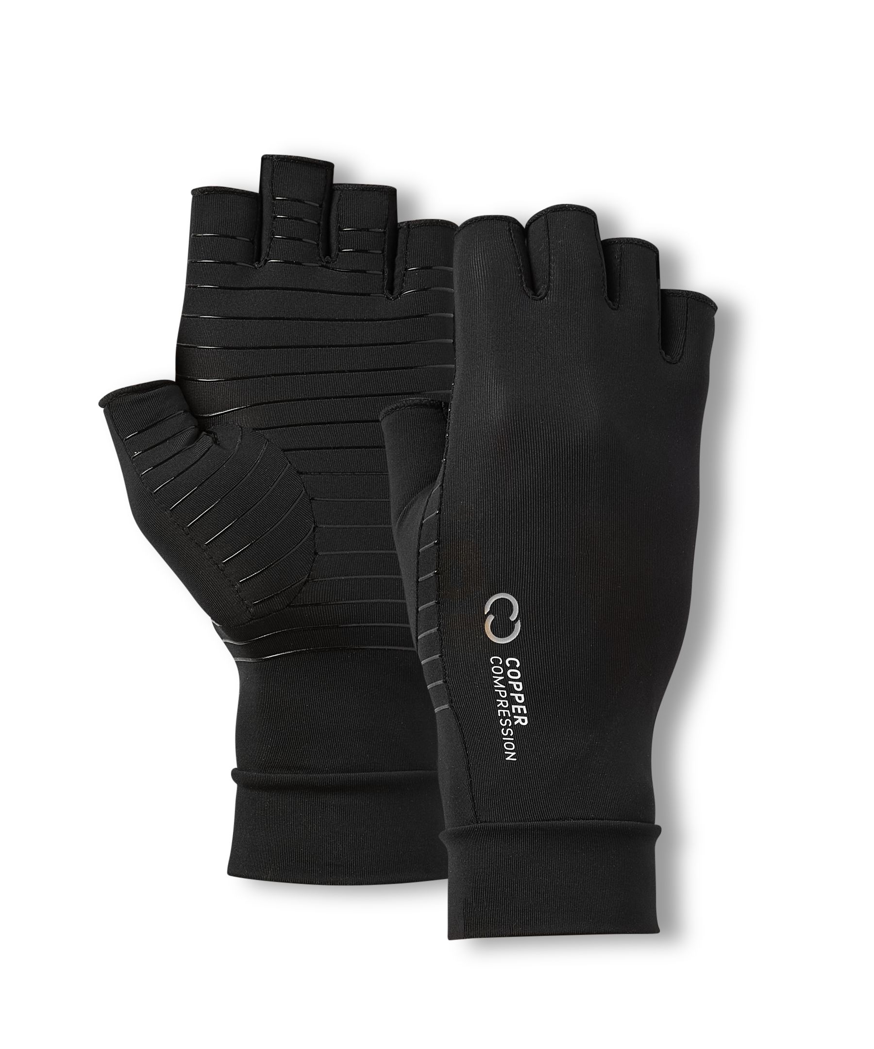 Gants demi-doigts pour l'arthrite pour hommes, Copper Compression