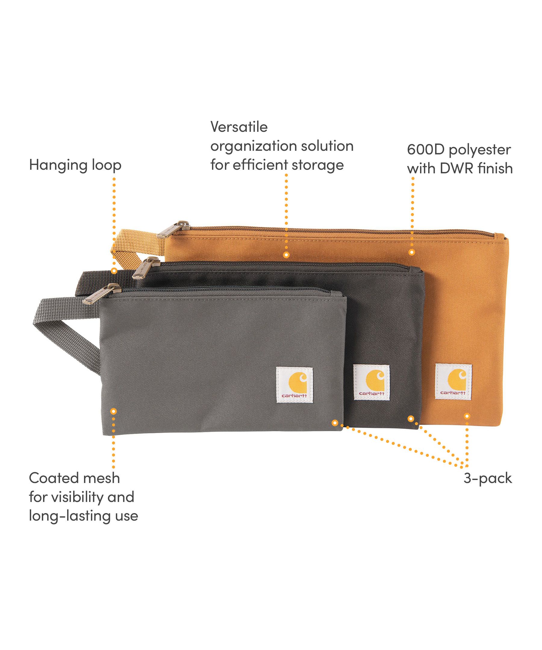Carhartt Men's 3 Pack Zippie Pouch