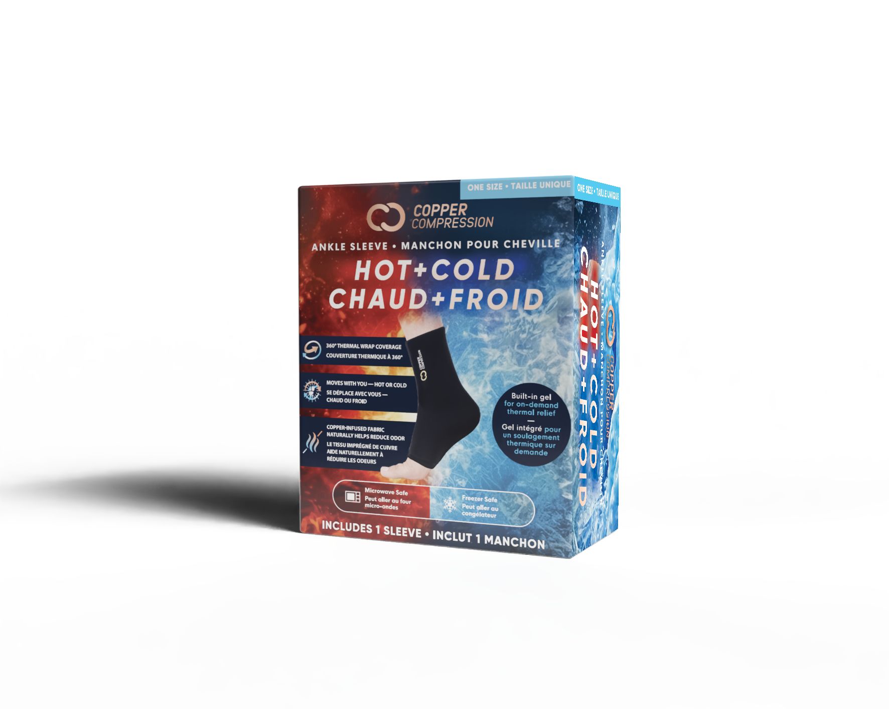 Copper Compression Freeze Ankle Sleeve