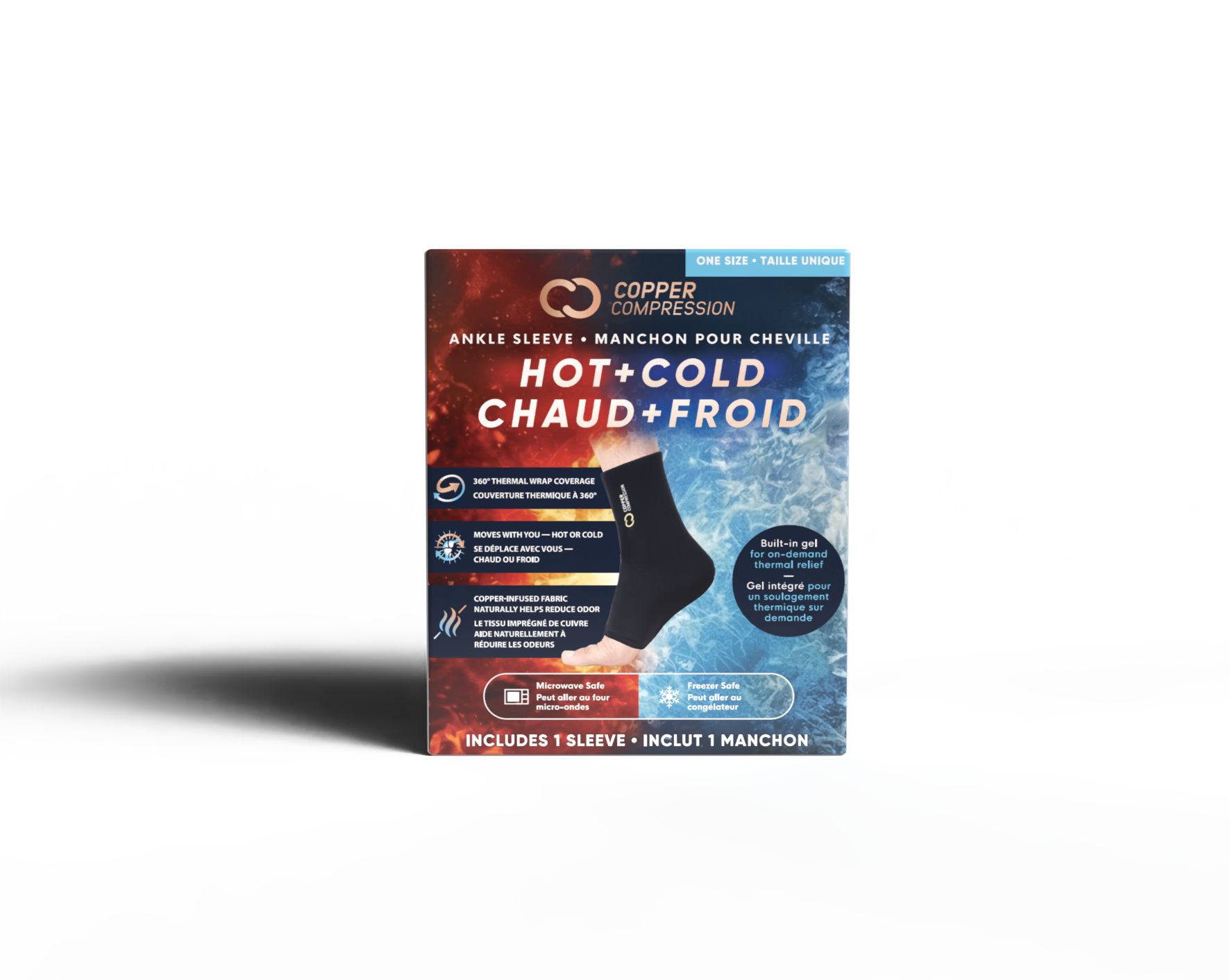 Copper Compression Freeze Ankle Sleeve