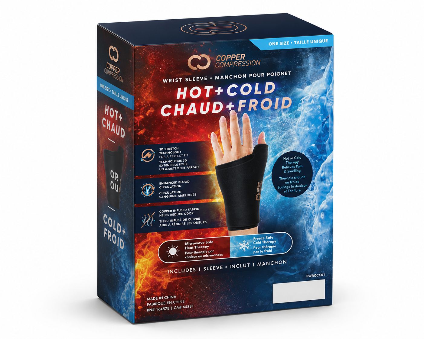 Copper Compression Freeze Wrist Sleeve