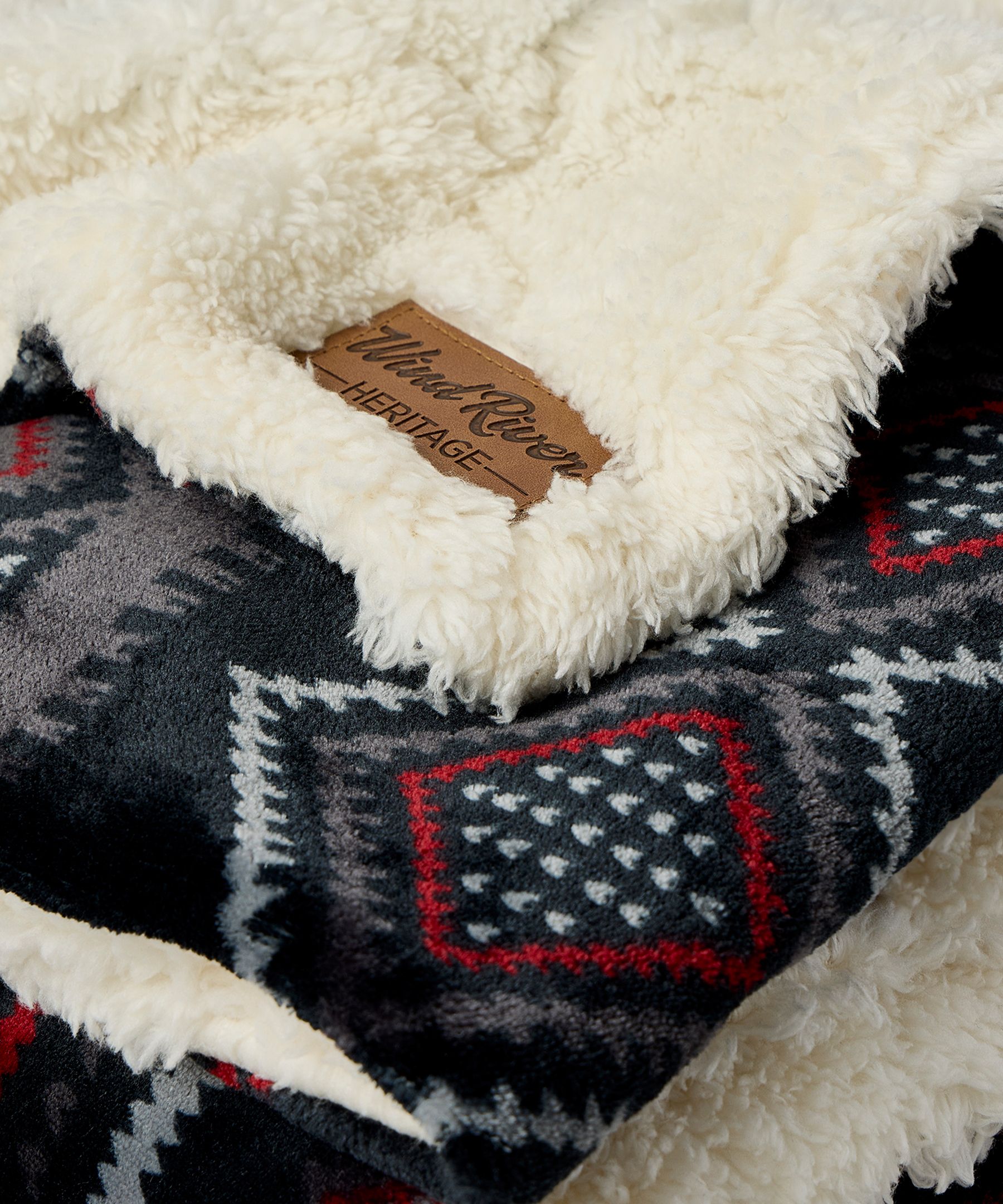 WindRiver Heritage Snowflake Sherpa Blanket CloseUp
