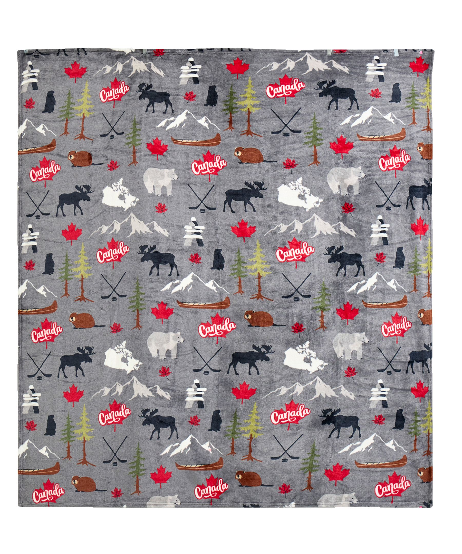 WindRiver Heritage Jumpstart Canada Plush Blanket Front_Flat