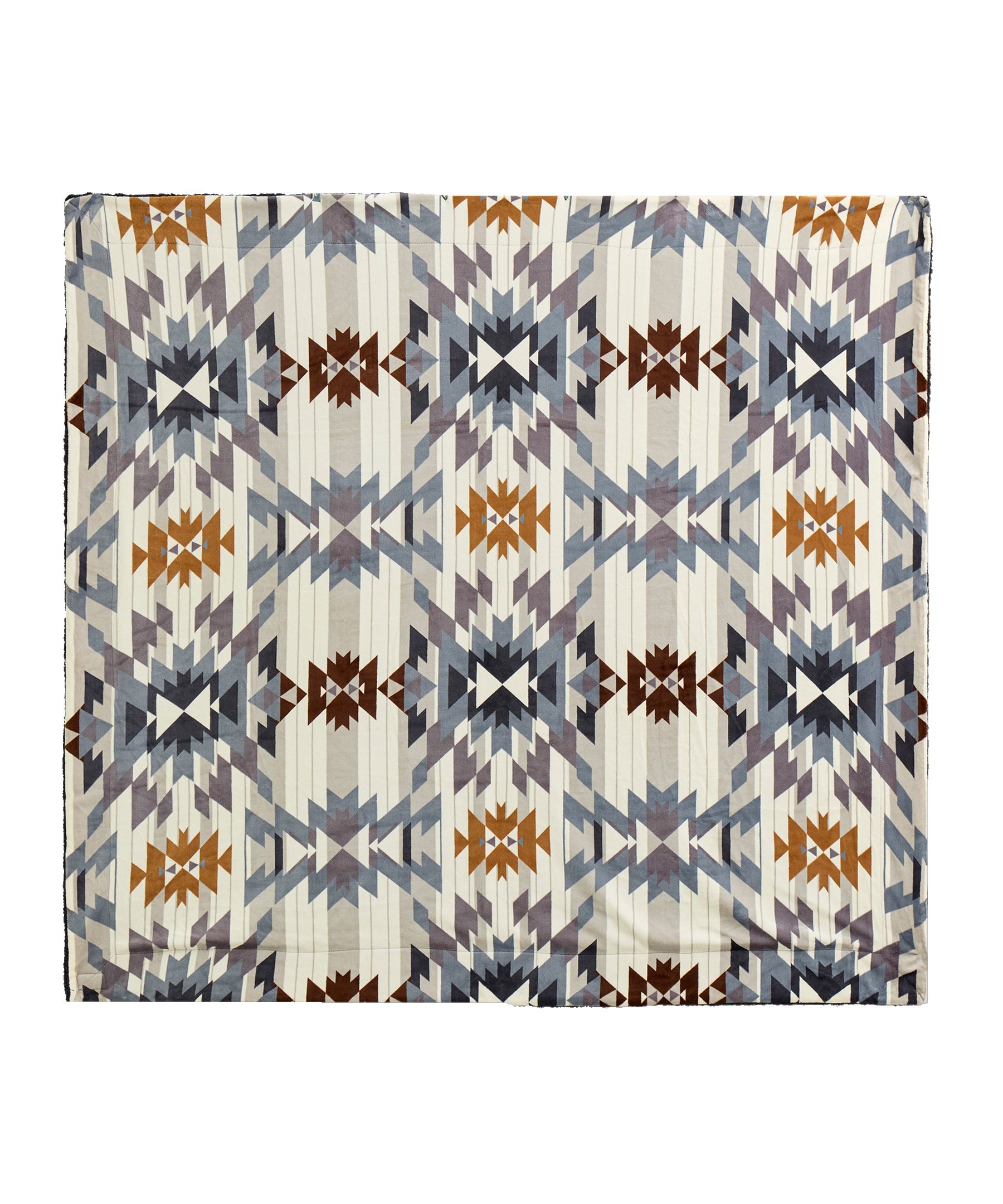 WindRiver Heritage Aztec Print Sherpa Blanket Front_Flat