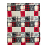WindRiver Heritage Patchwork Sherpa Blanket Front_Flat