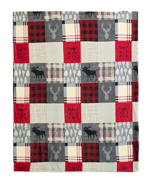 Couverture en sherpa àmotif de patchwork, Heritage, WindRiver